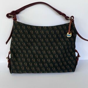Dooney and Bourke. Elegant Black and Brown Designer Shoulder Bag